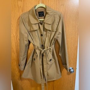 Lightweight tan trench coat